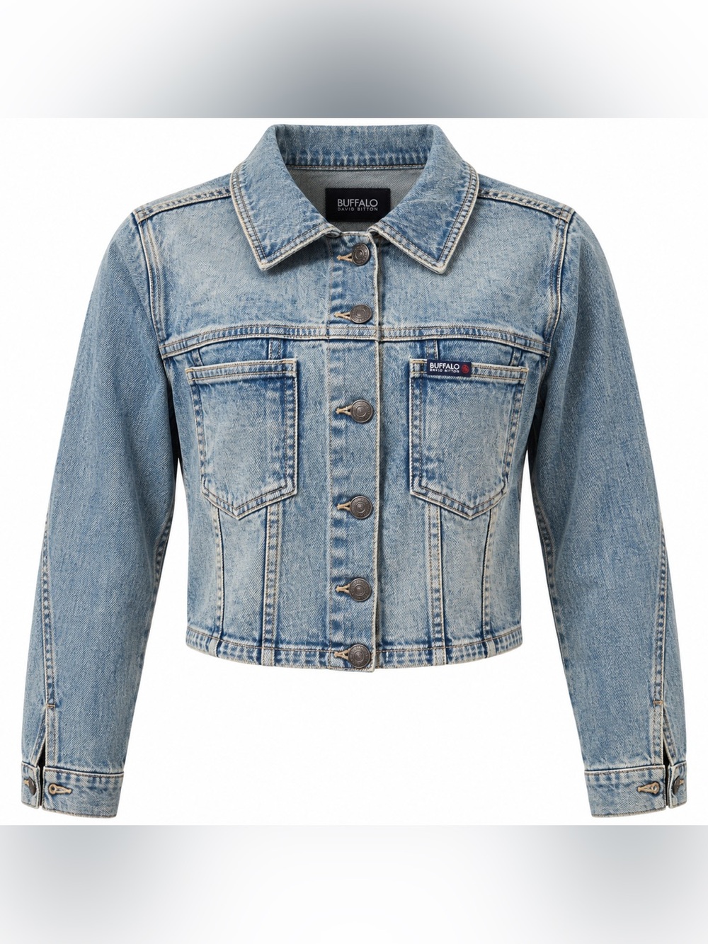 Buffalo David Bitton Cropped Denim Jacket Light Wash Women’s Medium